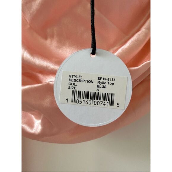 Retrofête Rylie Silk-Blend One Shoulder Crop Top Women’s Blush Pink Size Small - Picture 8 of 10